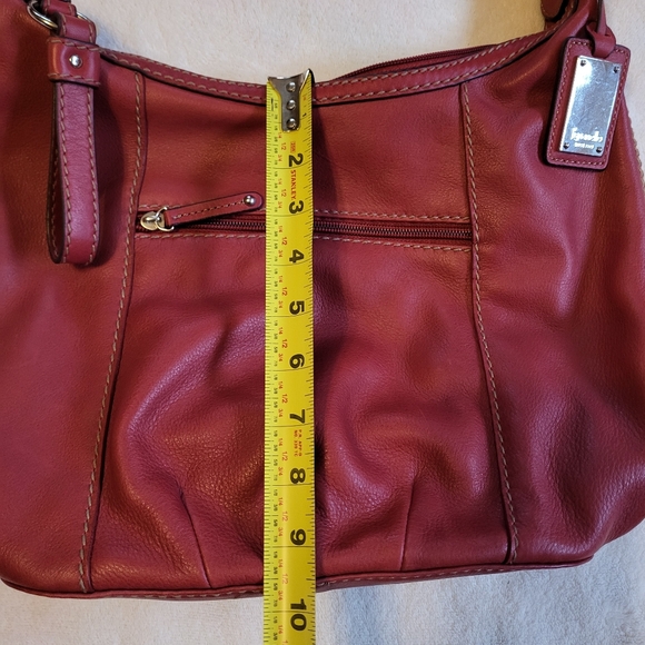Tiganello Genuine Red Leather Shoulder Bag - Picture 11 of 14